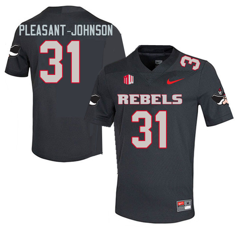 Men #31 Lacarea Pleasant-Johnson UNLV Rebels College Football Jerseys Sale-Charcoal - Click Image to Close